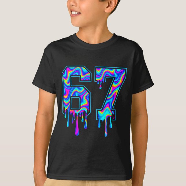 Swirl Six Seven Drip 6 7 Meme Gen Alpha Slang  T Shirt (Framsida)