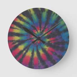 Swirl Spiral Tie Dye PhatDyes Clock Rund Klocka