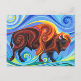 Swirl Spirits Buffalo Bison vykort Power Animal