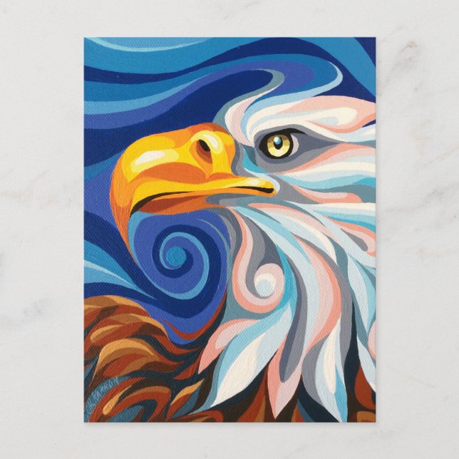 Swirl Spirits Eagle Postcard Spirit Power Animal Vykort (Framsida)