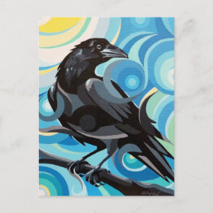 Swirl Spirits Raven Postcard Spirit Power Vykort