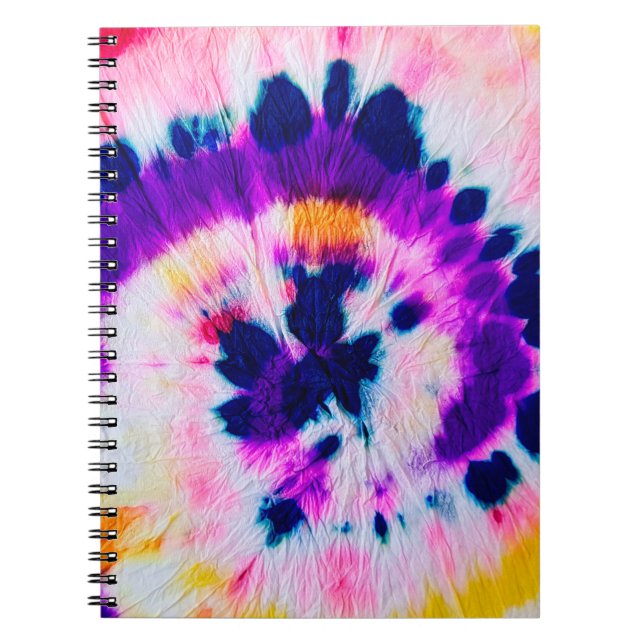 Swirl Tie Dye. Rainbow Fabric Tie Dye. Boho Fashio Anteckningsbok (Framsidan)