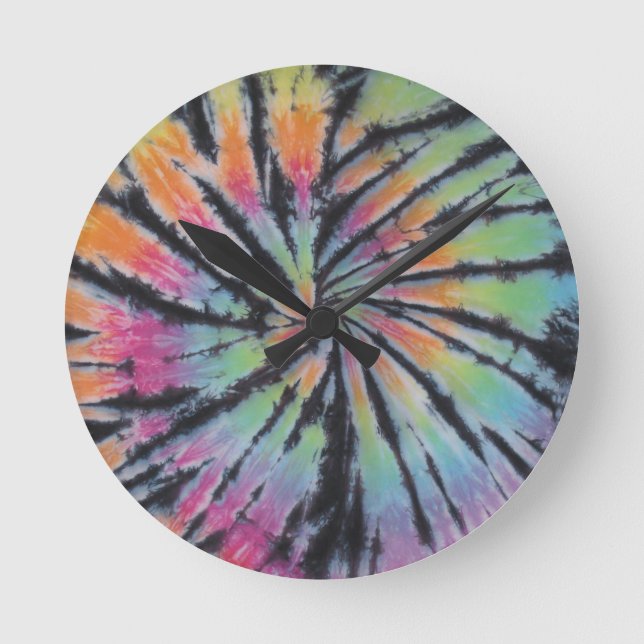 Swirl Tie Dye Rund Klocka (Framsida)