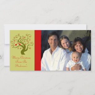 Swirl Träd Cute Birds Snowflake God jul Julkort