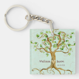 Swirl Träd Roots Antiqued Personlig Namn Heart