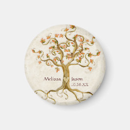 Swirl Träd Roots Antiqued Personlig Namn Heart Magnet