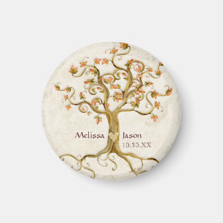 Swirl Träd Roots Antiqued Personlig Namn Heart Magnet