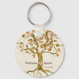 Swirl Träd Roots Antiqued Personlig Namn Heart Nyckelring