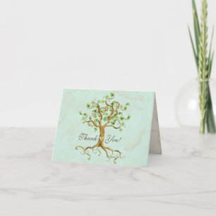 Swirl Träd Roots Antiqued Sage Tackkort Card