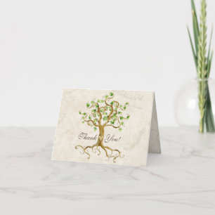 Swirl Träd Roots Antiqued Sage Tackkort Card