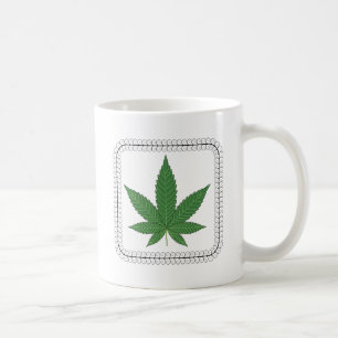Swirl Trim ogräs Löv Träd Kaffemugg