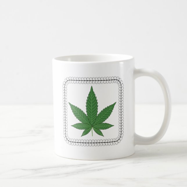 Swirl Trim ogräs Löv Träd Kaffemugg (Höger)