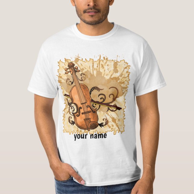 Swirl Violin T Shirt (Framsida)