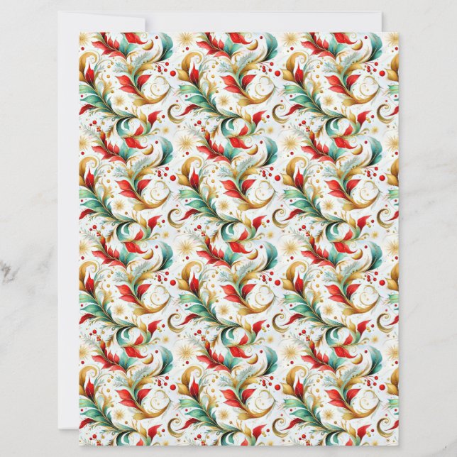 Swirled christmas floral craft paper (Framsida)