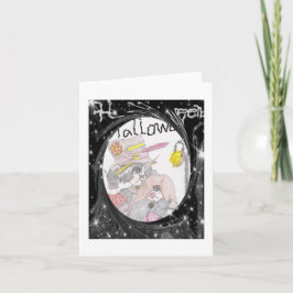 Swirled Framed Spooky Halloween lite Teckning Kort