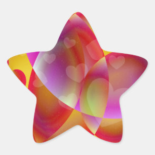 Swirled Hearts Sticker Stjärnformat Klistermärke