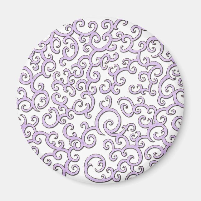 Swirley Lila Doodle Magnet (Framsidan)