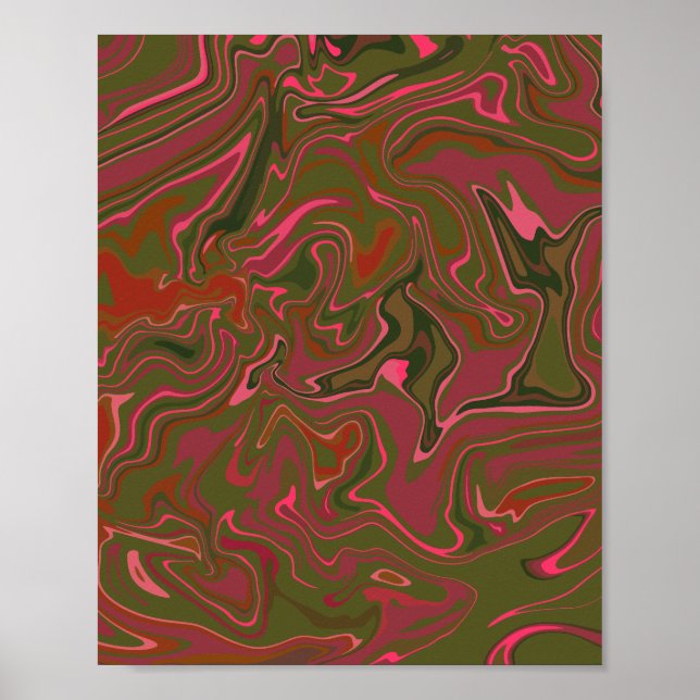 Swirling Abstrakt Flow - Earthy & Vivid Hues Poster (Framsidan)