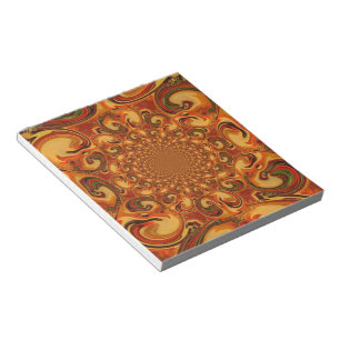 Swirling Abstrakt orange-, brun- och grönt-toner Anteckningsblock