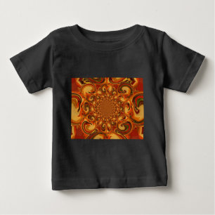 Swirling Abstrakt orange-, brun- och grönt-toner T-shirt