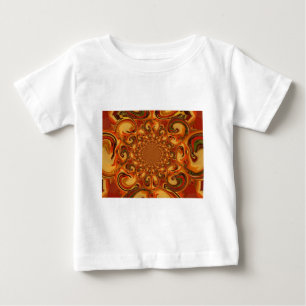 Swirling Abstrakt orange-, brun- och grönt-toner T Shirt