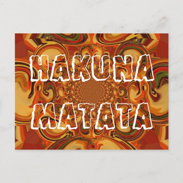 Swirling Abstrakt orange-, brun- och grönt-toner Vykort (Framsida)