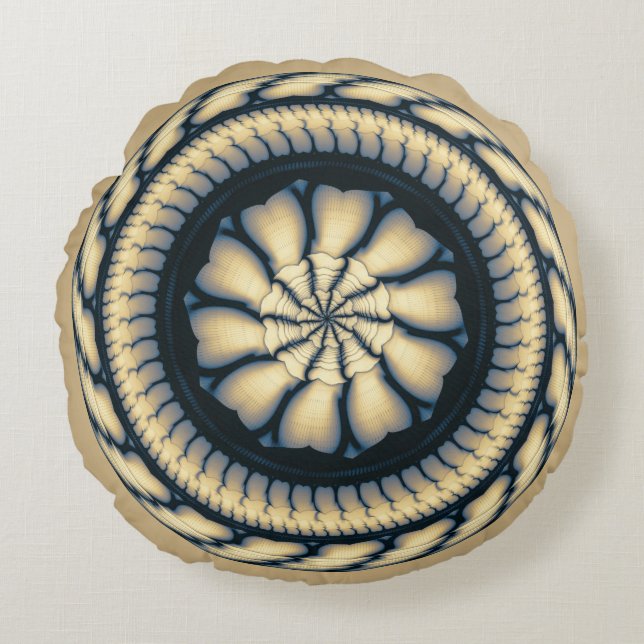 Swirling av modern, rund ornament kudde (Framsidan)