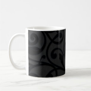 Swirling Black Abstrakt Mönster Kaffemugg