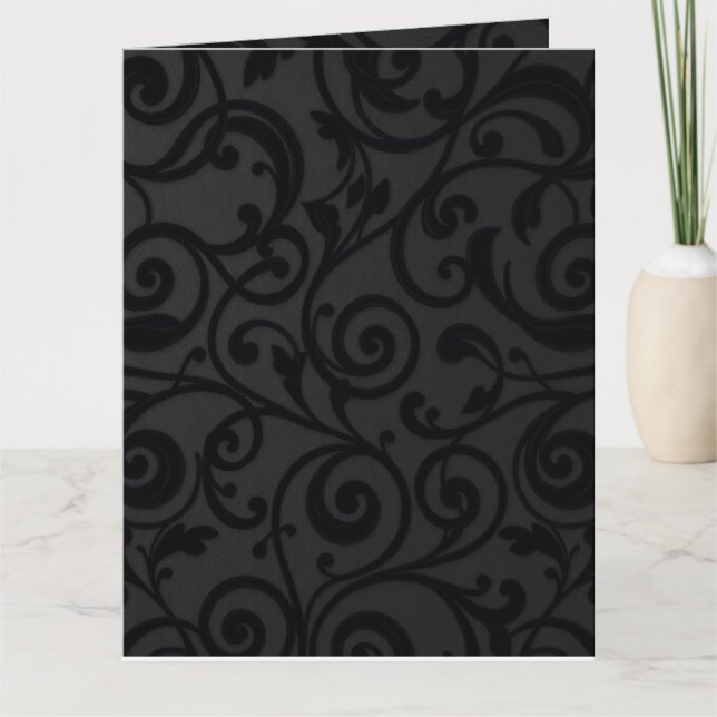 Swirling Black Abstrakt Mönster Kort (Framsida)