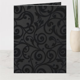 Swirling Black Abstrakt Mönster Kort