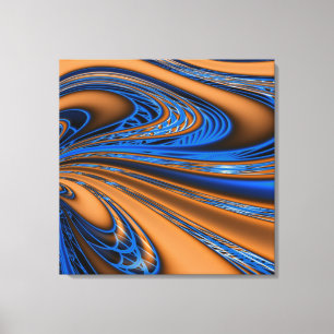 Swirling Black and White Fractal Wrapped Canvas