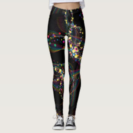 Swirling-bubblor i mönster Black BG med flera färg Leggings