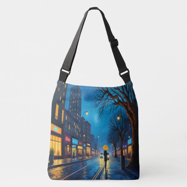 Swirling City Night Tote Bag Axelväska (Framsida)