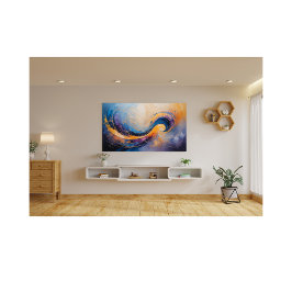 Swirling Cosmic Abstrakt Energy Vågar i Guld Fototryck