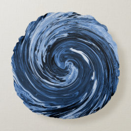 Swirling Curling-våg.. Rund Kudde