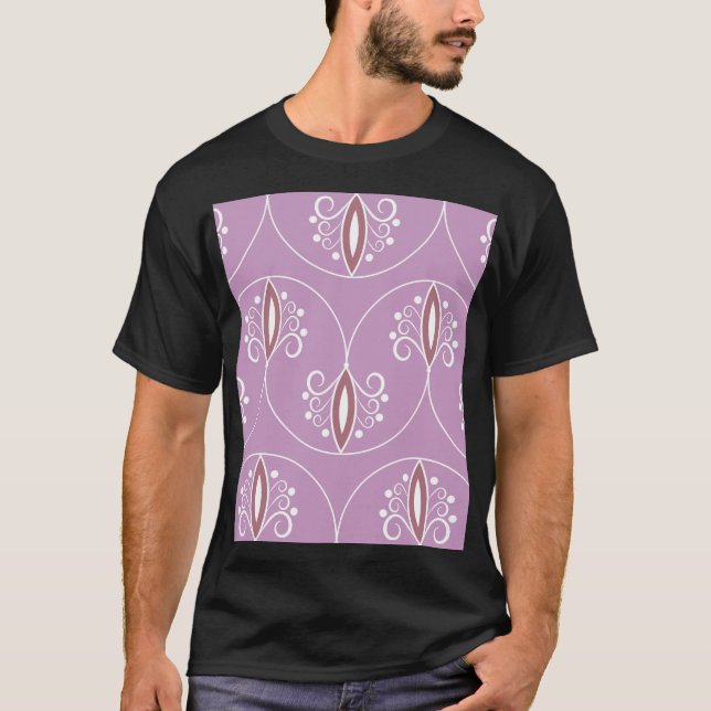 Swirling Elegance: Vintage Geometric T Shirt (Framsida)