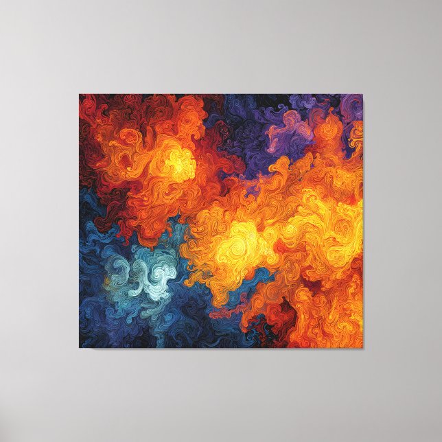 Swirling Elemental Nebula Abstract Canvastryck (Framsida)