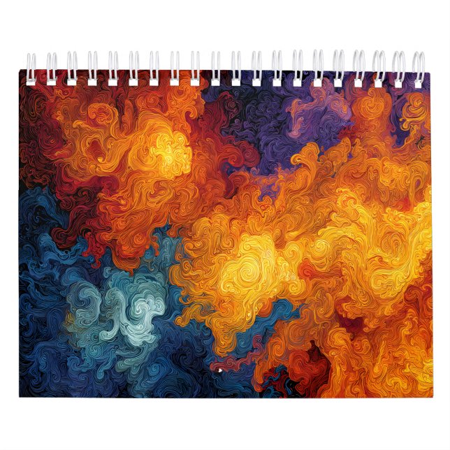 Swirling Elemental Nebula Abstract Kalender (Omslag)