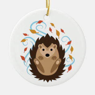 Swirling Fall Hedgehog Julgransprydnad Keramik