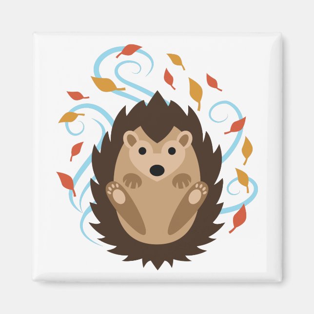Swirling Fall Hedgehog Magnet (Framsidan)