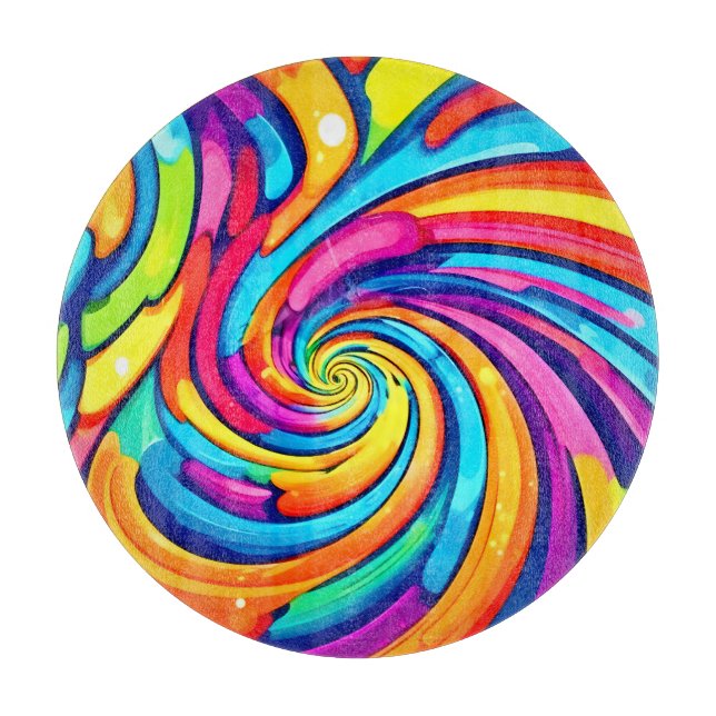 Swirling Färg, Psychedelic Spiral, Colorful Chao (Framsidan)