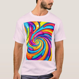 Swirling Färg, Psychedelic Spiral, Colorful Chao T Shirt