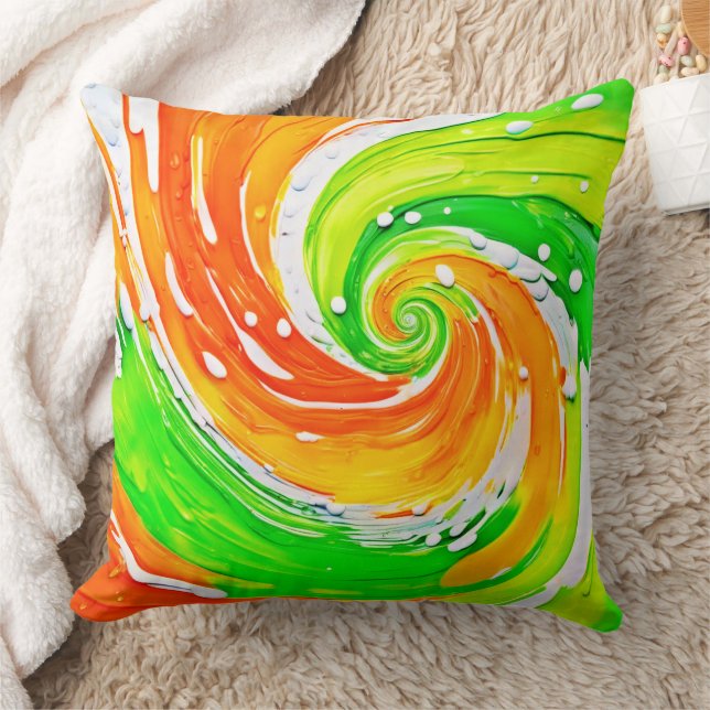 Swirling Färg Vortex Art Kudde (Filt)