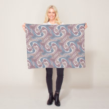 Swirling Hares Tesselation Blue Grått Blanket 1