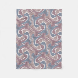 Swirling Hares Tesselation Blue Grått Blanket 1 Fleecefilt