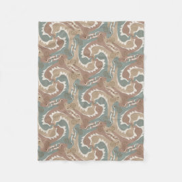 Swirling Hares Tesselation Brown Blanket 6 Fleecefilt