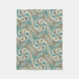 Swirling Hares Tesselation Mjuk Grönt Blanket 4 Fleecefilt