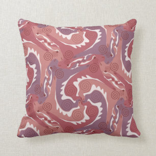 Swirling Hares Tesselation Mjuk röd påfyllning 8 Kudde