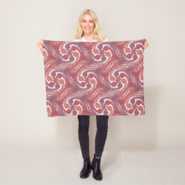 Swirling Hares Tesselation Mjukt röd Blanket 8 Fleecefilt