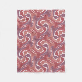 Swirling Hares Tesselation Mjukt röd Blanket 8 Fleecefilt